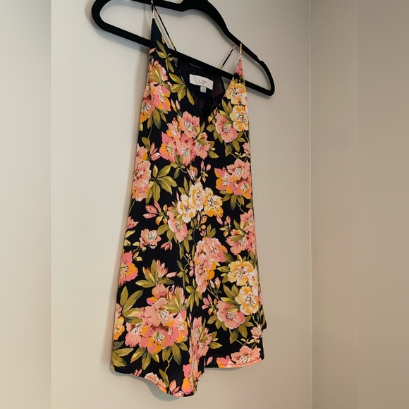 LOFT Navy Spaghetti Strap Floral Tank Blouse - Picture 3 of 4